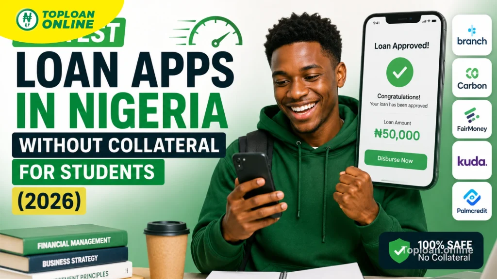 Person in Nigeria comparing loan app terms on a smartphone before borrowing